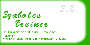 szabolcs breiner business card